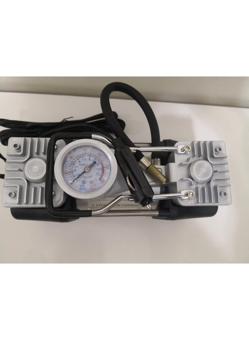 Heavy Duty 12V Dual Cylinder Air Compressor Kit - 85LPM High Capacity Tire Inflator with Professional Emergency Repair Tools and Hard Case - 3.15kg - Image 2